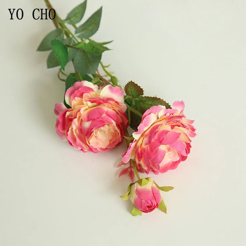 Bouquet of artificial pink flowers for wedding decoration - Red Pink