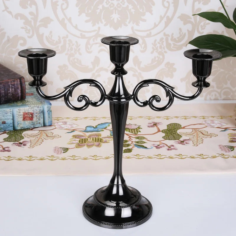 Retro three-arm metal candle holder for elegant decoration
