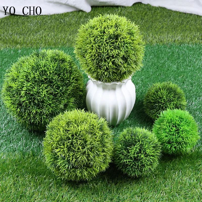 Artificial plants ball plastic grass for garden decoration - view 3