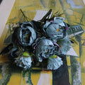 Chic silk shabbaby bouquet for wedding and interior decoration - Blue