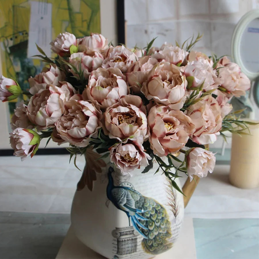 Chic silk shabbaby bouquet for wedding and interior decoration