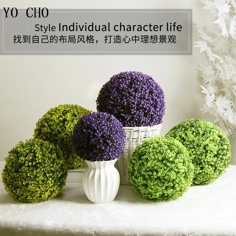 Artificial plants ball plastic grass for garden decoration - view 5