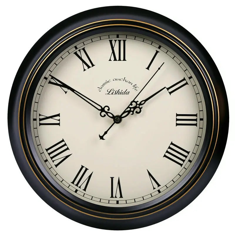 Silent retro style shabbaby wall clock chic interior decoration - Style 12 / 14 pouces