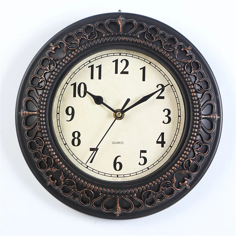 Vintage silent decorative wall clock with 3D pattern