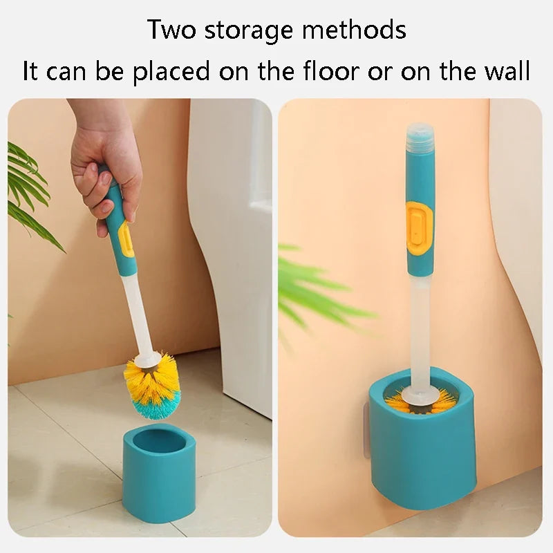 Long handle toilet brush with detergent and wall accessory - view 6