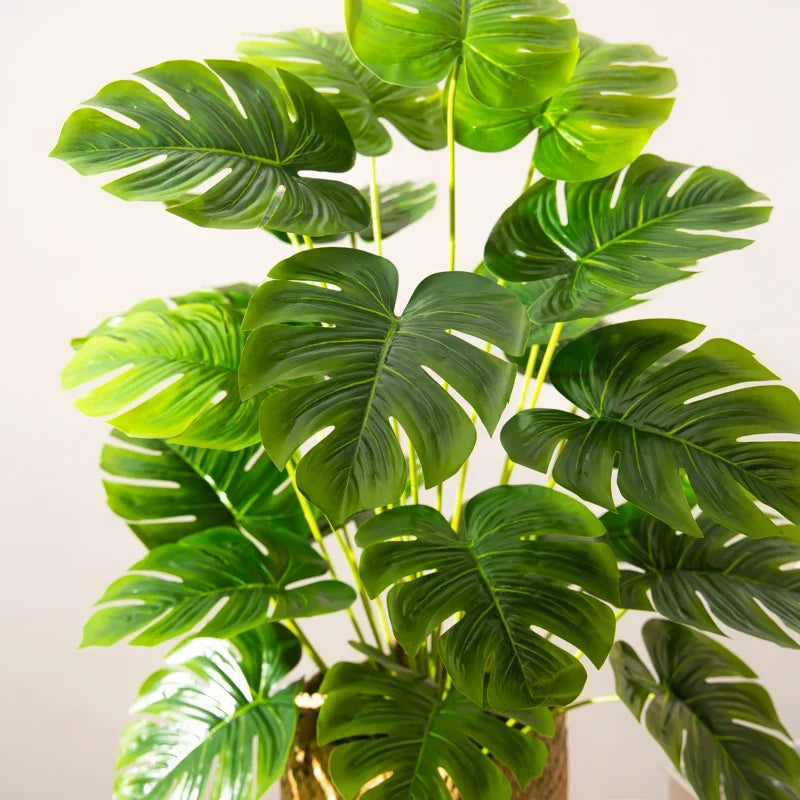 Artificial tropical tree with large leaves of decorative monstera - view 7