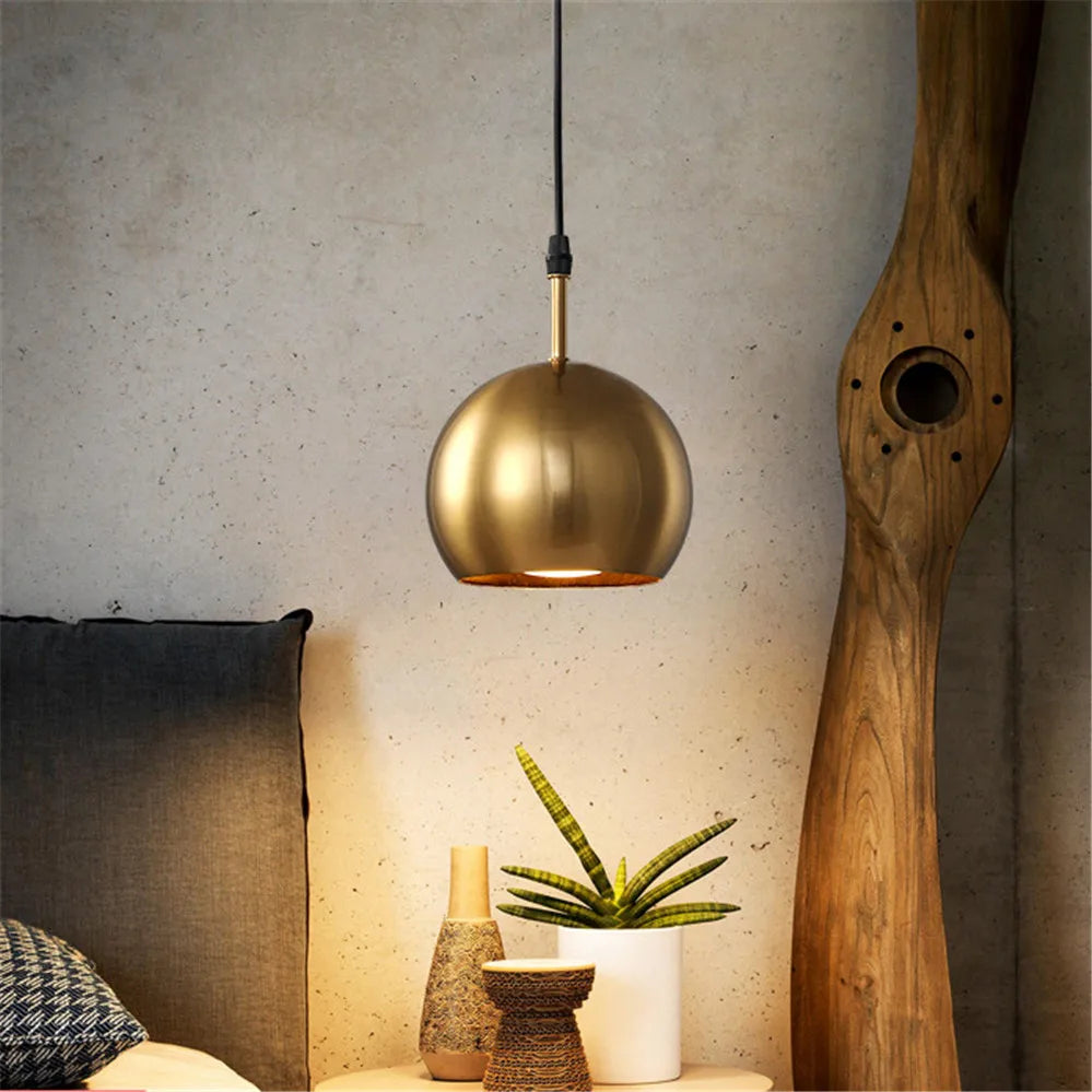 Metal and brass pendant light for industrial interior lighting - view 7