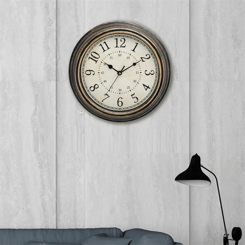 Silent antique retro style wall clock with quartz - view 10
