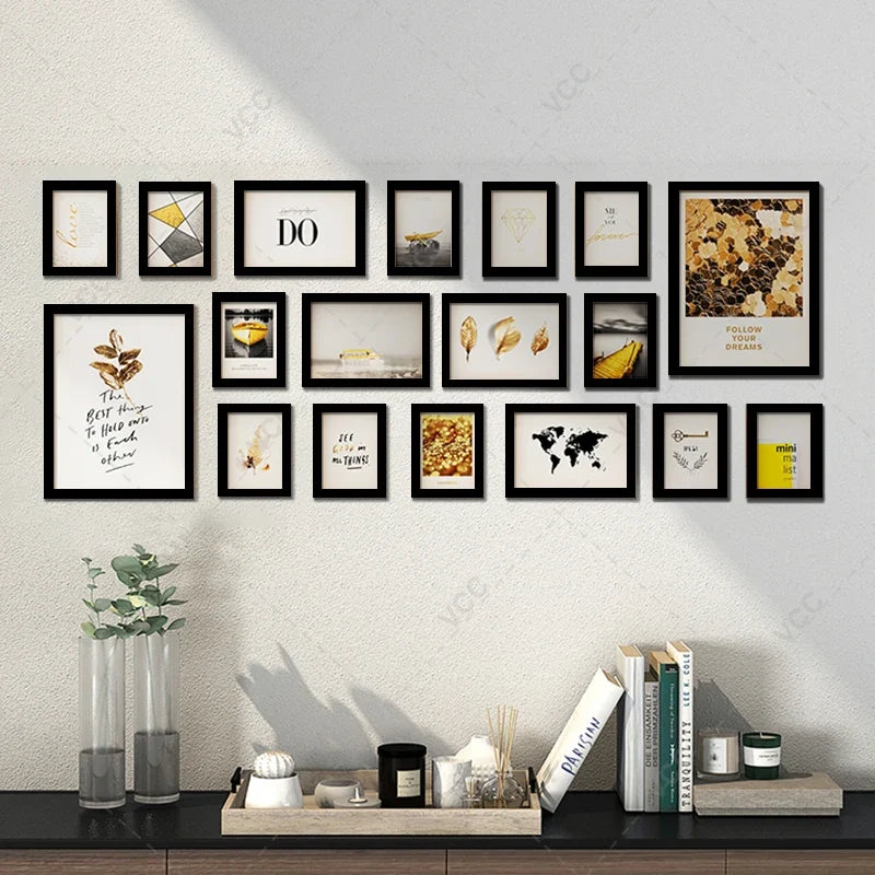 Set of 18 natural wooden photo frames to hang on the wall - view 2
