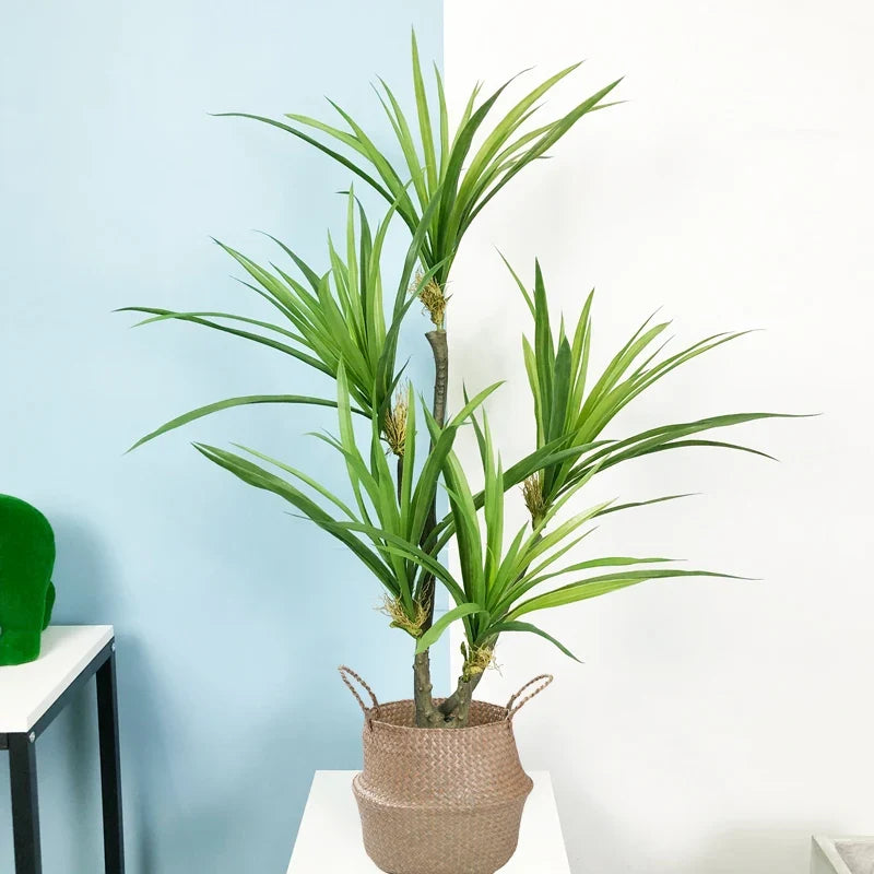 Artificial plants dracaena tropical tree in pot interior decoration