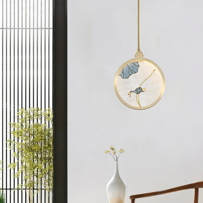 Chinese style glass pendant light for modern interior decoration - view 4