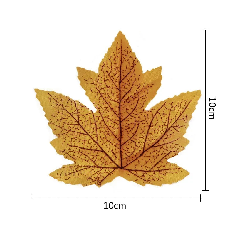 Set of 100 artificial maple leaves for festive decorations - 1