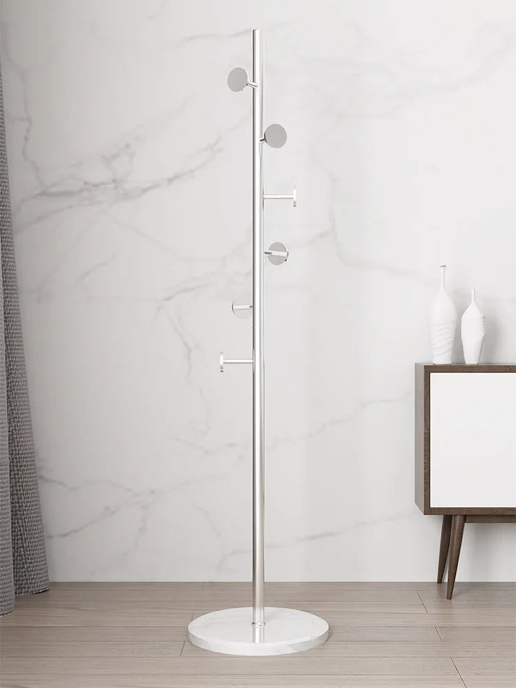 Stainless Steel Simple Modern Coat Rack, Nordic Light Luxury Hanger, Floor-Standing Bedroom Marble Hanger - view 2