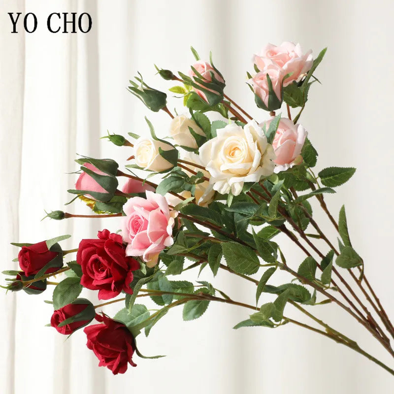 Artificial Silk Rose Flowers in 8 Color Options for Weddings