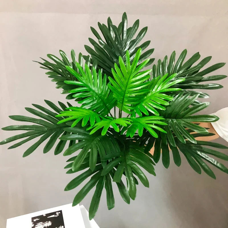 Artificial plants tropical palm leaves interior decoration