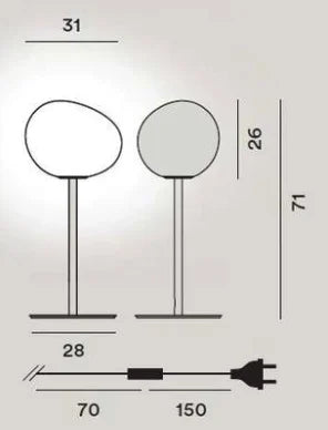 Modern glass floor lamp design foscarini decorative led lamp - Black Lamp Body / Small Table Lamp
