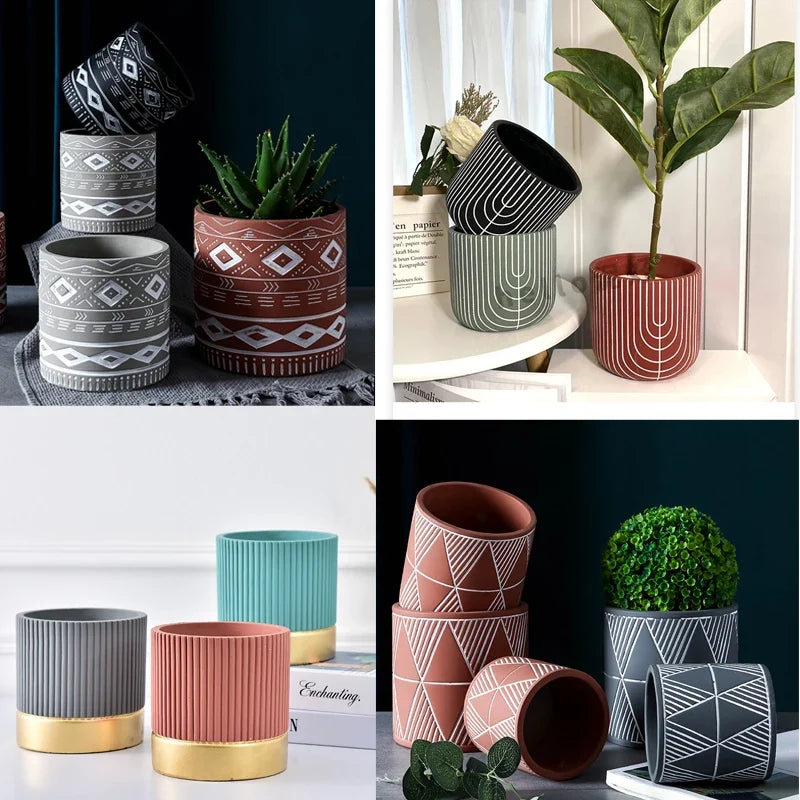Silicone mould for homemade concrete flower pot