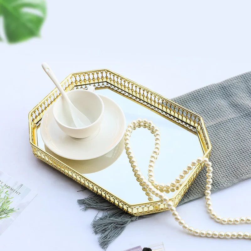 Luxury iron and mirror jewelry storage tray - view 6