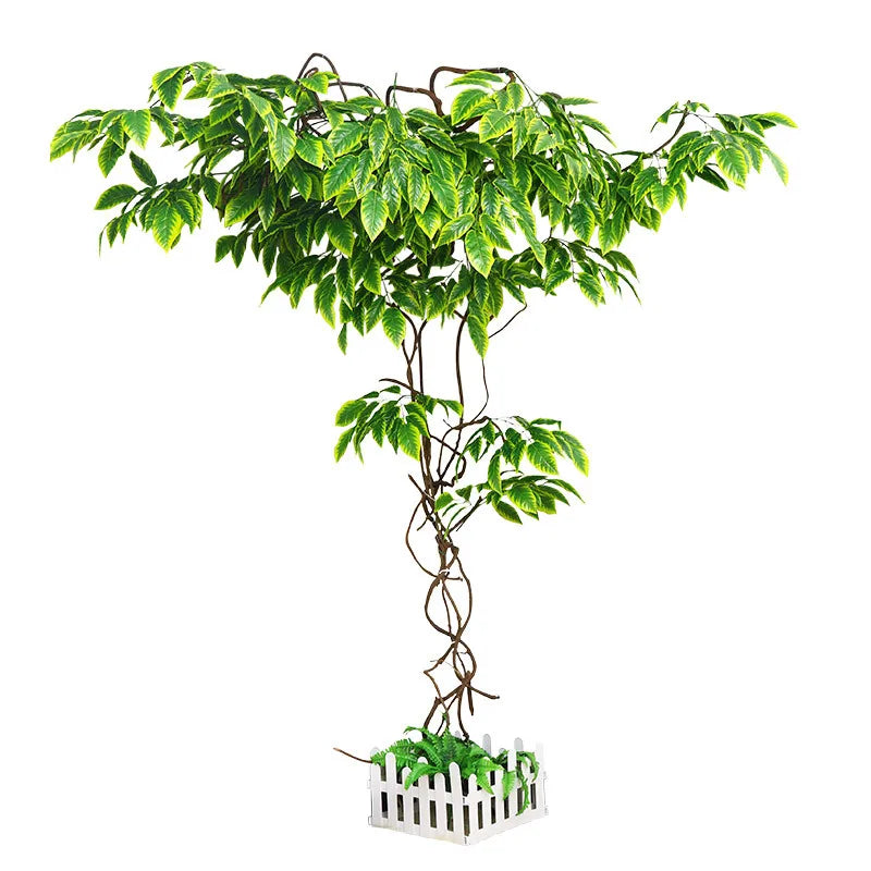 Artificial green plants winning wines, simulated banyan branches, everlasting banyan tree interior decoration, living room, home - view 6