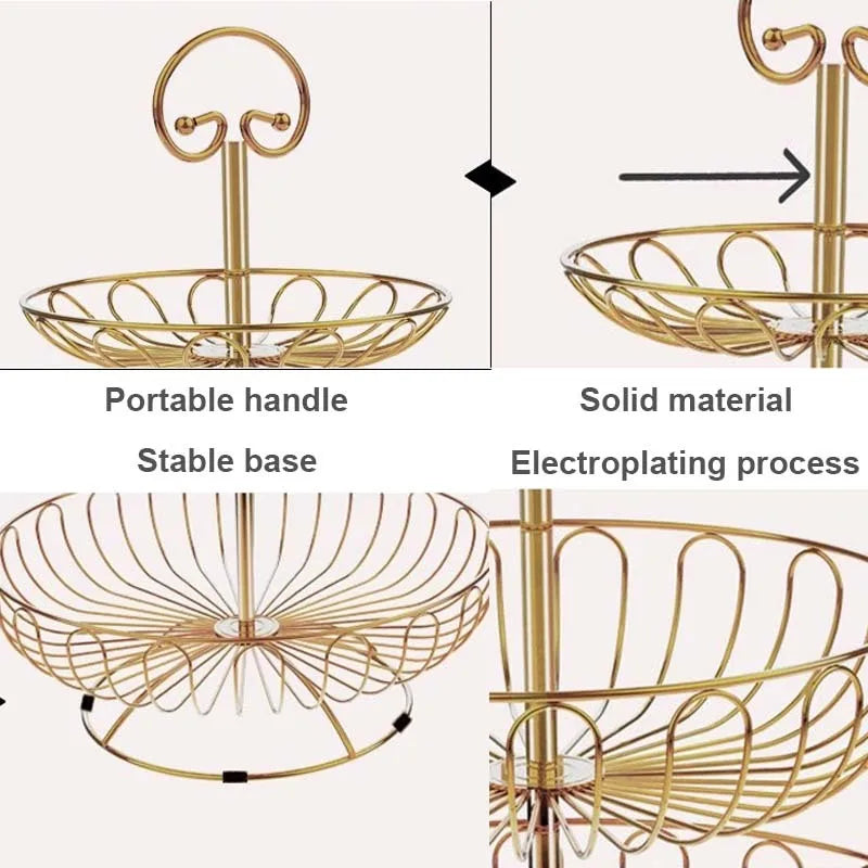 Three-level decorative and practical iron fruit basket - view 8