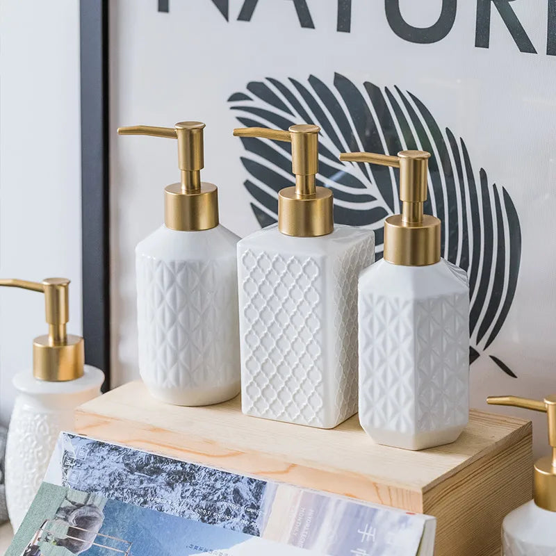 Ceramic liquid soap dispensers for bathroom gift - view 3