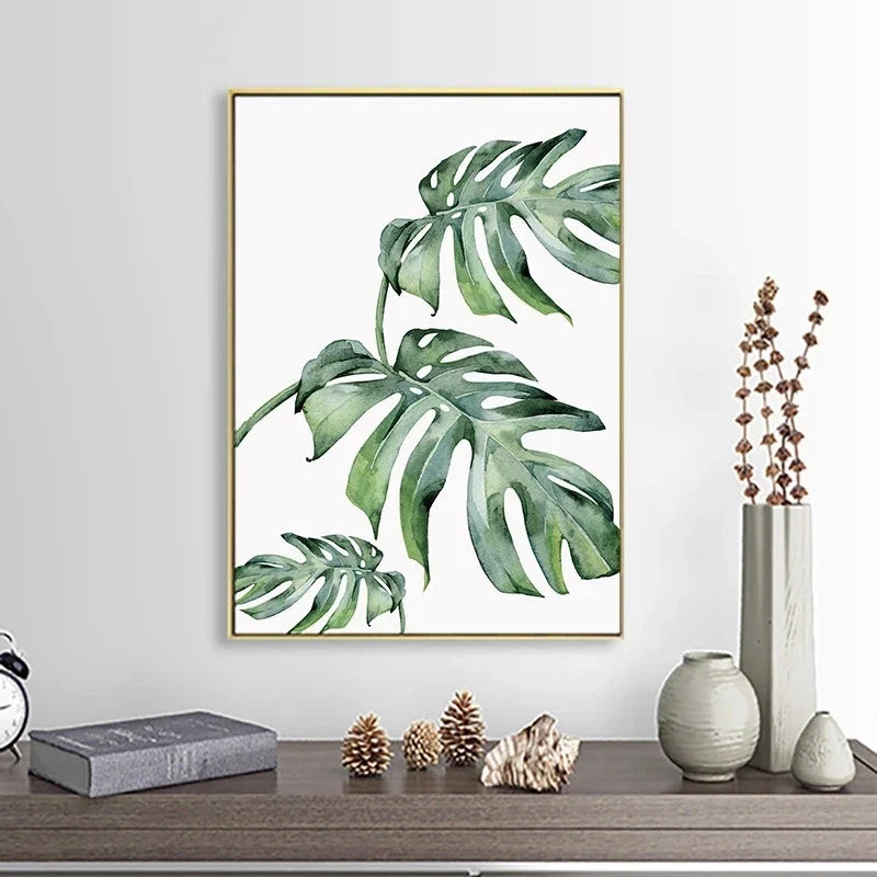Tropical Nordic Plant Modern Canvas Wall Art, Design G - view 4