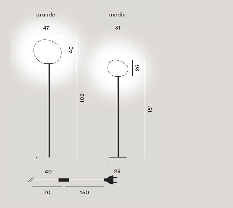 Modern glass floor lamp design foscarini decorative led lamp - view 6