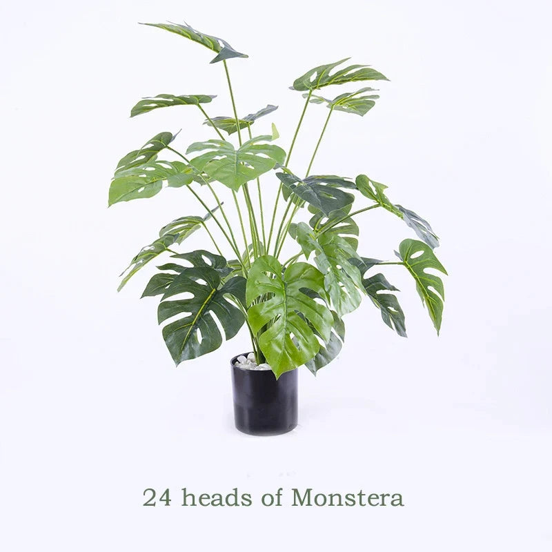 Artificial monstera plants for tropical and festive decoration - view 4