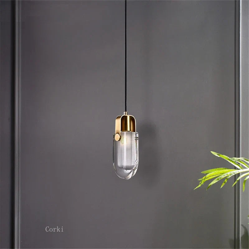 Modern crystal pendant light with decorative led lighting - view 3