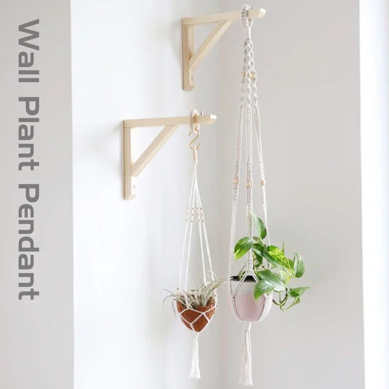 Macrame hanging basket for artisanal plants interior decoration - view 5