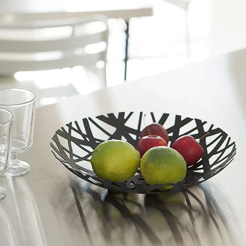 2498 Tower Fruit Bowl - Modern Kitchen Counter Basket Holder,Black - view 4