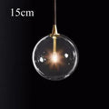Transparent glass pendant light with modern and vintage bubbles - Diameter 15cm