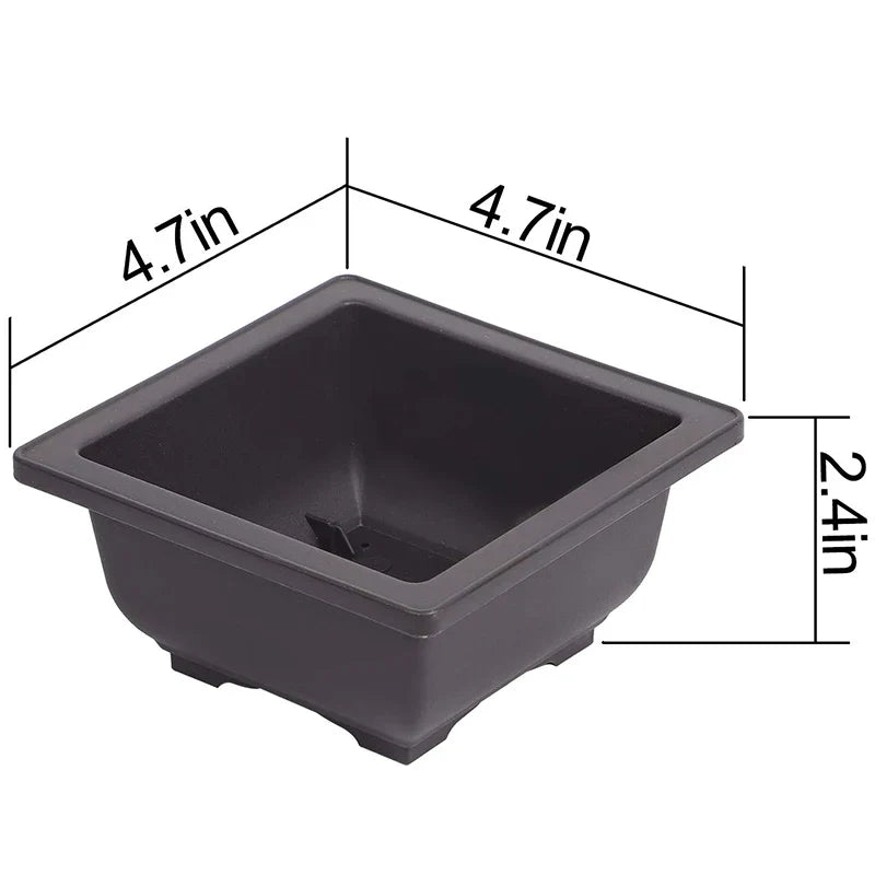 15 PCS 4.7 Inch Flower Pot, Square Plastic bonsai Training Pot, Flower Succulent Flower Pot Container, for Garden, Interior, Hom - view 2