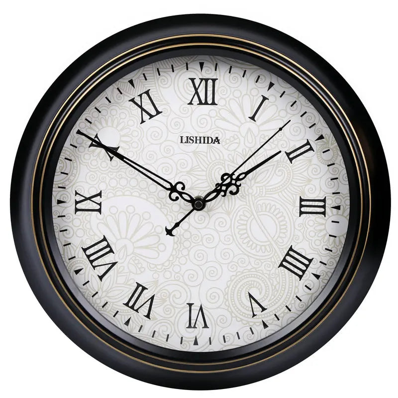 Silent retro style shabbaby wall clock chic interior decoration - Style 10 / 16 inches