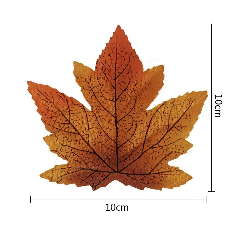 Set of 100 artificial maple leaves for festive decorations - 9