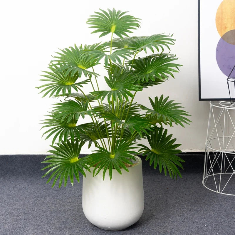 Tropical artificial plants monstera and plastic palm for decoration - view 10