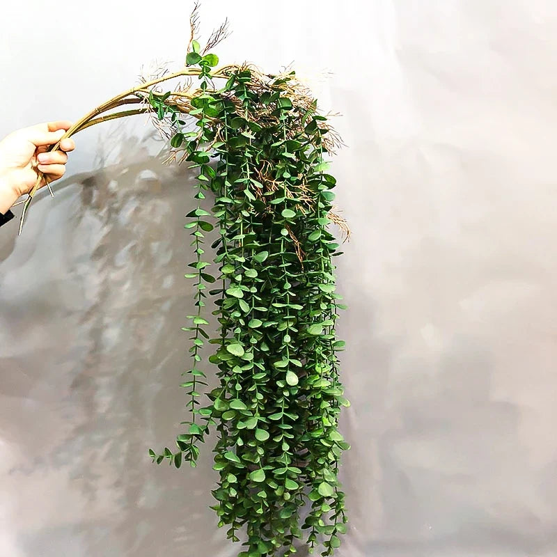 Artificial plants in eucalyptus rattan for wall and exterior decoration