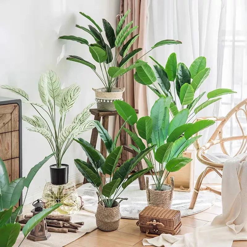Large artificial banana tree tropical leaves for interior and exterior decoration - view 3