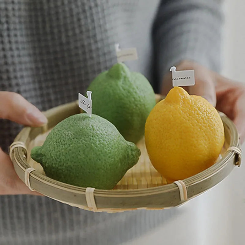Candle fragrant lemon artisan for photo decoration and parties - view 5