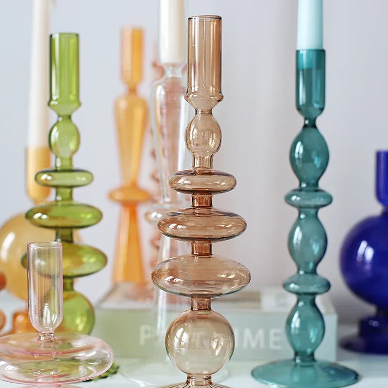 Nordic Glass candle holders, romantic Dinner home decoration, candlestick for birthday wedding, candle holder portavelas decor - view 4