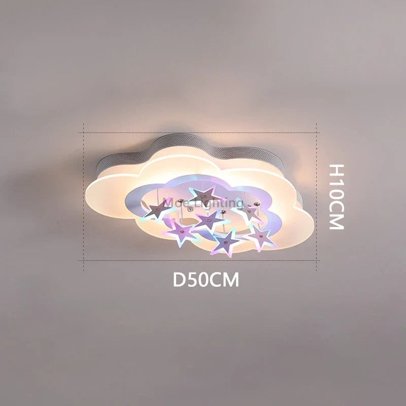 Bright ceiling lamp stars clouds for children's room - Small Color D50cm / Warm White