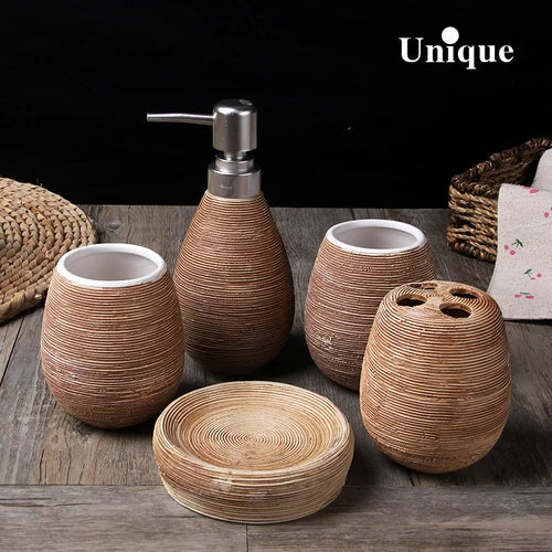 Decorative ceramic bottle for bathroom five pieces - 5 Pieces 1