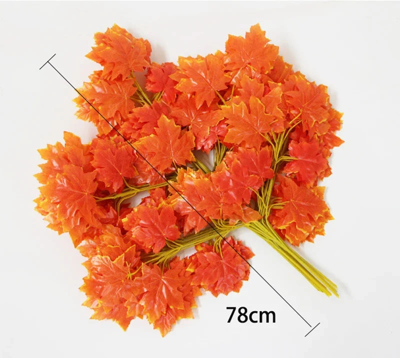 Artificial Silk Maple Leaf Branch, 60 cm or 72 cm, Set of 12 - view 9