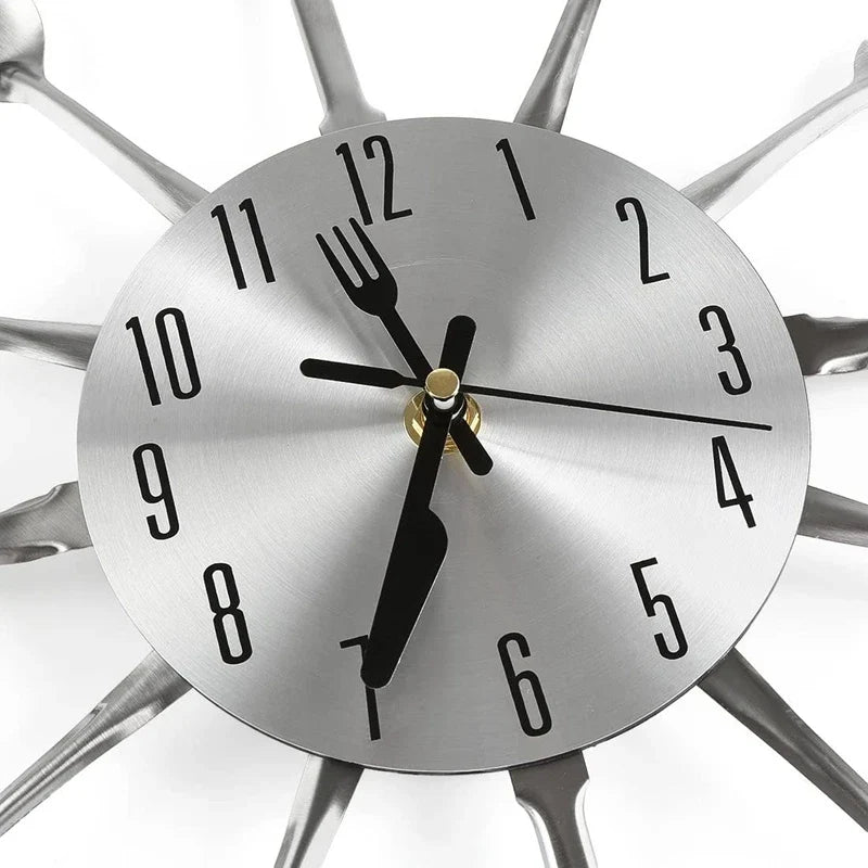 Large Kitchen Wall Clocks with Spoons and Forks,Great Home decor and Nice Gifts,Wall Clock Creativ Tableware Wall Clock - view 5