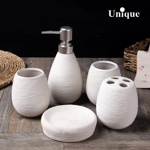 Decorative ceramic bottle for bathroom five pieces - 5 Pieces 2