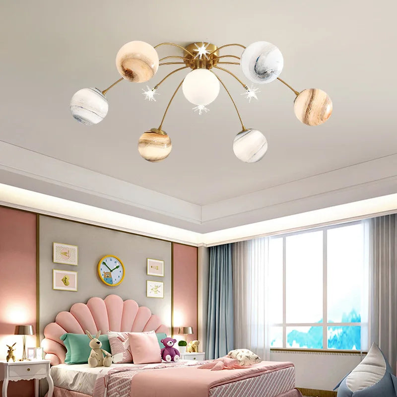 Chandelier child in glass design bright for bedroom - view 6