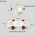Variable intensity built-in led spotlights for indoors - White Light 4000K / White Type / 15 W