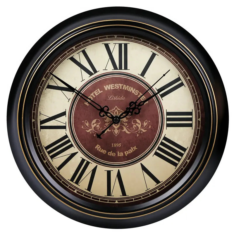Silent retro style shabbaby wall clock chic interior decoration - Style 15 / 14 pouces