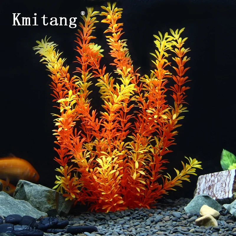 Large artificial aquatic plants for aquarium decoration