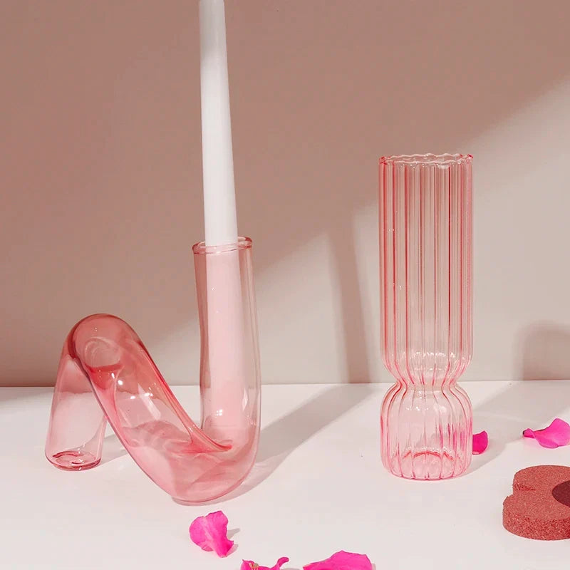 Classic retro glass candlesticks for wedding and interior decoration - view 6